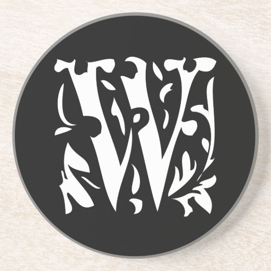 Monogram Vintag W Wedding Anniversary Untersetzer (Vorne)