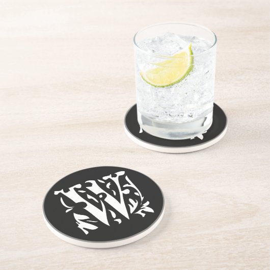 Monogram Vintag W Wedding Anniversary Untersetzer (Seite)