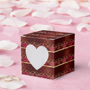 Monogram Vintage Burgunderrot Dekor Luxus Gold Geschenkschachtel