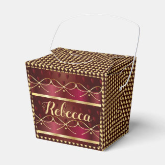 Monogram Vintage Burgundy Color Decor Luxury Gold Geschenkschachtel