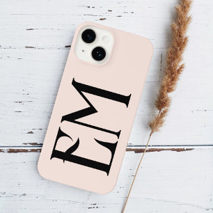 Monogram Vintage Chic Blush Pink iPhone 14 Hülle