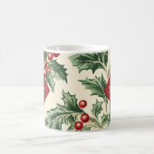 Monogram Vintage Christmas Holly & Berries Muster Kaffeetasse (Mittel)