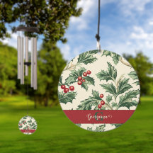 Monogram Vintage Christmas Holly & Berries Muster