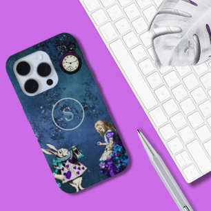 Monogram Vintage Dunkelblau Alice im Wunderland Case-Mate iPhone Hülle