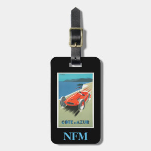Monogram Vintage Reise Cote d'Azur Frankreich Renn Gepäckanhänger
