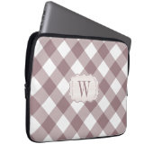 Monogram Vintage Rose Gingham Bauernstil Laptopschutzhülle (Vorne Rechts)