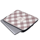 Monogram Vintage Rose Gingham Bauernstil Laptopschutzhülle (Vorne Knopf)