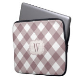 Monogram Vintage Rose Gingham Bauernstil Laptopschutzhülle (Vorderseite Links)