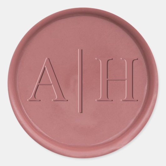 Monogram Vintage Rose Wax Siegel Sticker (Vorderseite)