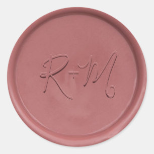 Monogram Vintage Rose Wax Siegel Sticker