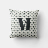 Monogram Vintage Style Floral Damask Pattern Kissen (Vorderseite)