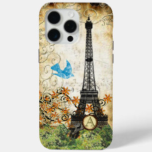 Monogram Vintage-Vogel Eiffelturm Case-Mate iPhone Hülle