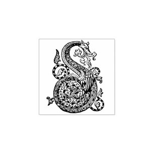 Monogram Vintage Zierschrift S Dragon Gummistempel