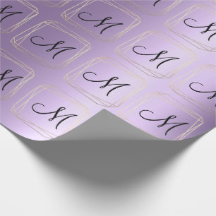Monogram Violet Lavendel Metall-Diamantrahmen Geschenkpapier