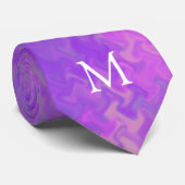 Monogram Violet Marble Art Krawatte (Gerollt)