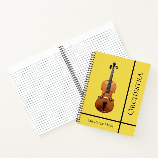 Monogram Violin Orchestra Yellow Notizblock (Innenseite)