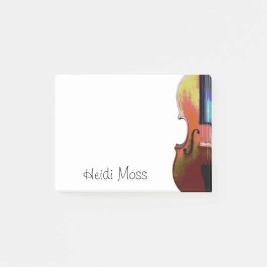 Monogram Violinist Post-it Klebezettel (Vorderseite)