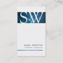 Monogram-Visitenkarte des Netzwerkingenieurs Visitenkarte