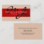 Monogram-Visitenkarte für den Red Wüste Sand Manag Visitenkarte (Vorne/Hinten)