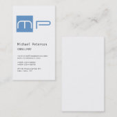 Monogram-Visitenkarte für den vertikalen weißen St Visitenkarte (Vorne/Hinten)