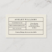 Monogram-Visitenkarten für Chalkboard-Stile Visitenkarte (Rückseite)