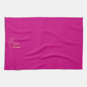 Monogram Viva Magenta Solid Color Geschirrtuch (Horizontal)