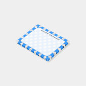 Monogram Volleyball Balls on Azure Blue Post-it Klebezettel (angewinkelt)
