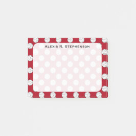 Monogram Volleyball Balls on Dark Red Post-it Klebezettel