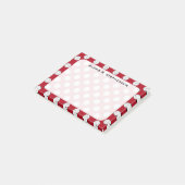 Monogram Volleyball Balls on Dark Red Post-it Klebezettel (angewinkelt)