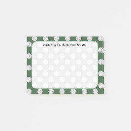 Monogram Volleyball Balls on Hunter Green Post-it Klebezettel