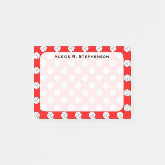 Monogram Volleyball Balls Red Post-it Klebezettel (Vorderseite)