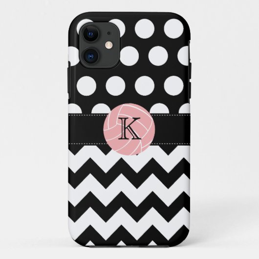 Monogram Volleyball Polka Dot Zigzag iPhone 5 Fall Case-Mate iPhone Hülle (Rückseite)