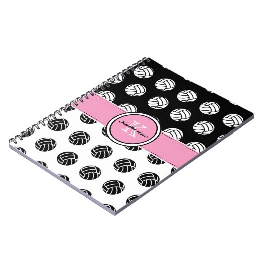 Monogram Volleyball Spiral Notebook Notizblock (Linke Seite)