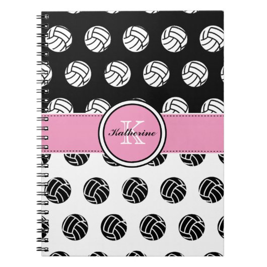 Monogram Volleyball Spiral Notebook Notizblock (Vorderseite)