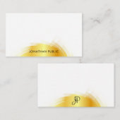 Monogram-Vorlage für Gold Look Template Einfach Mitteilungskarte (Vorne/Hinten)