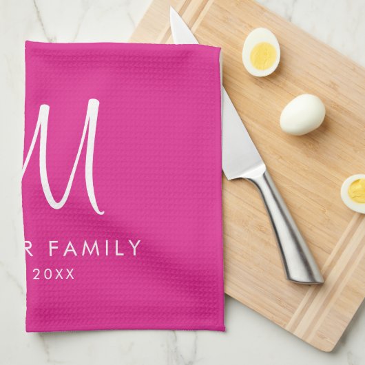 Monogram-Vorlage mit benutzerdefinierten Familienn Geschirrtuch (Viertel Falte)