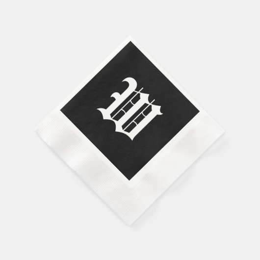 Monogram W, alter englischer Schriftart, Serviette (Ecke)