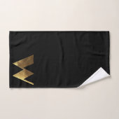 Monogram W Black and Gold Look Elegante Typografie Badhandtuch Set (Handtuch)