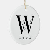Monogram W Celestie Name Keramik Ornament (Rechts)