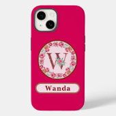 Monogram W Floral Customized Case Mate iPhone Case (Rückseite)