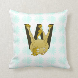 Monogram W Funny Pony Personalisiert Kissen