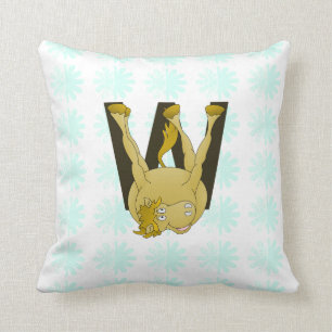 Monogram W Funny Pony Personalisiert Kissen
