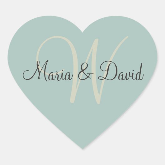 Monogram-W-Heart-Aufkleber | UMSCHLAG AUFKLEBER (Vorderseite)