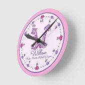 Monogram W-Herz-Mädchen-Name bedeutet rosa Uhr (Winkel)