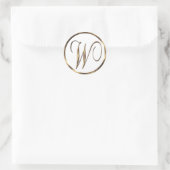 Monogram W Imitate Bronze Runder Aufkleber (Tasche)