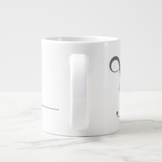 Monogram W in Beautiful Scroll Typografy Jumbo-Tasse (Rückseite)