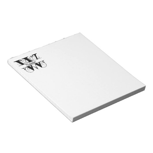 Monogram W Initial Stationary Desk Notepad Notizblock (angewinkelt)