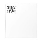 Monogram W Initial Stationary Desk Notepad Notizblock (Vorderseite)