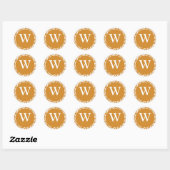 Monogram W Latte White Invite Siegels Stickers (Blatt)
