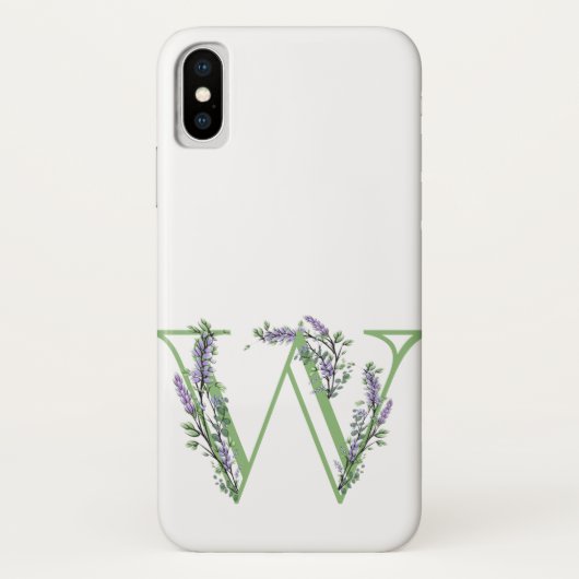 Monogram W Lavendel Eucalyptus Case-Mate iPhone Hülle (Rückseite)